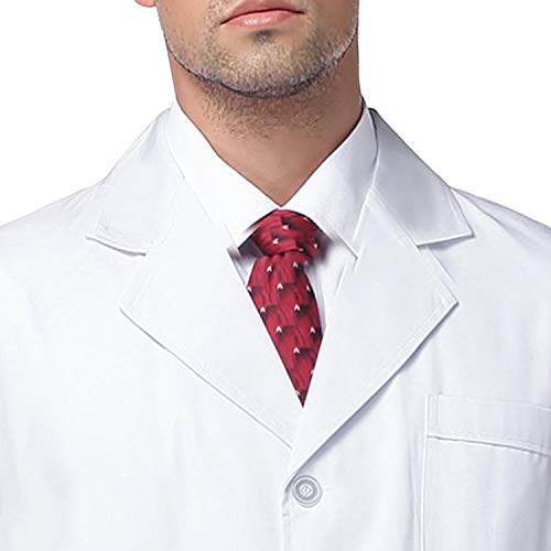 Beautyshow Bata de Laboratorio, Ropa de Médico Bata de Laboratorio para Hombres y Mujeres, Uniformes Sanitarios de Laboratorio Blancos Unisex Ropa de Trabajo Blanca con Ropa Médica de Manga Larga