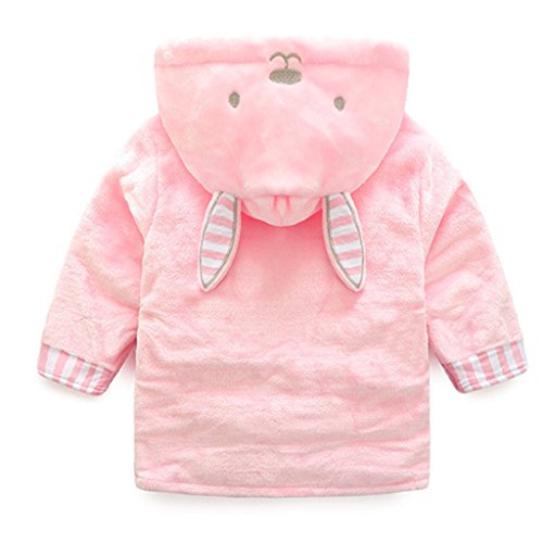 Bebé Albornoz con Capucha Niños Niñas Pijama Ropa de Dormir para Infantil 3-4 Años,Rosa