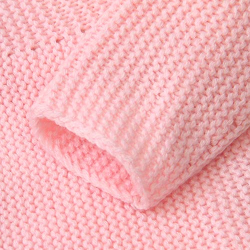 Bebé Tejer Cardigan Mangas largas botón para Arriba Abrigos Top Chicas Chicos Punto suéter Rosa 0-18 Meses (Rosa, 0-3 Meses)