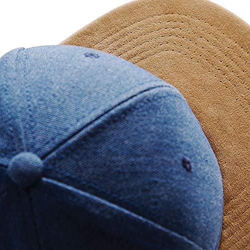 Beechfield - Gorra / Visera Piel melocoton Modelo Snapback Unisex Hombre/Mujer (Talla Única/Azul vaquero)