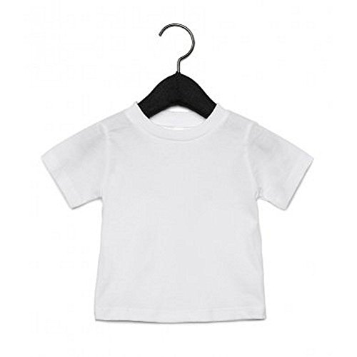 Bella + Canvas Camiseta de Manga Corta con Cuello Redondo Para Bebé (3-6 Meses/Negro)