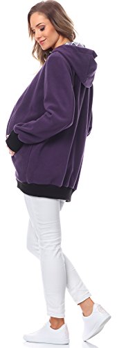 Bellivalini Premamá Sudadera con Capucha Maternidad Mujer BLV50-117 (Violeta, XL)