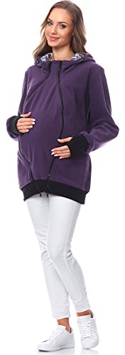 Bellivalini Premamá Sudadera con Capucha Maternidad Mujer BLV50-117 (Violeta, XL)