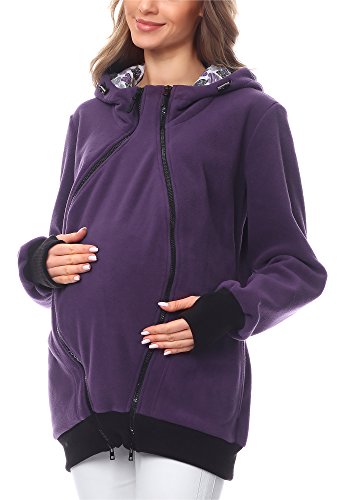 Bellivalini Premamá Sudadera con Capucha Maternidad Mujer BLV50-117 (Violeta, XL)