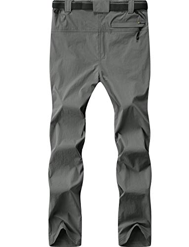 BenBoy Pantalon Montaña Hombre Secado Rápido Impermeable Pantalones Trekking Escalada Senderismo Acampada Transpirables y Ligeros,KZ9948M-Grey-L