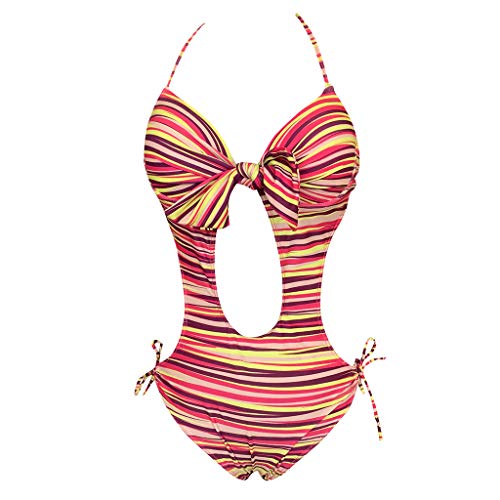 Berimaterry Verano Mujer Monokini con Uno/Dos Tirantes Traje de Baño de Una Pieza Talla Grande Raya Una Pieza Bañador Sexy Ropa de Baño Bikini Acolchado Bañador Natación Trajes de Una Pieza