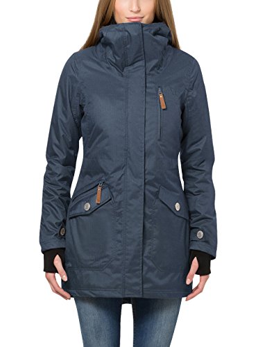 Berydale Parka para mujer con capucha y lazos para los pulgares, Azul, 42 (Talla del fabricante: XL)