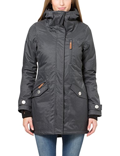 Berydale Parka para mujer con capucha y lazos para los pulgares, Gris, 38 (Talla del fabricante: M)