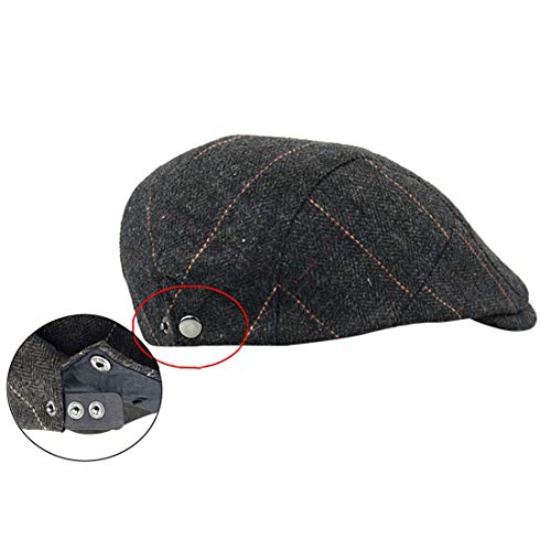 besbomig Newsboy Casquillo Plano Sombreros Boinas Flat Cap para Hombre - Wool Felt Moda Vintage Estilo Británico Casquillo