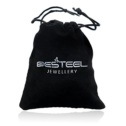 Besteel 1-2Piezas Acero Inoxidable Anillo para Hombre Mujer Pareja Aro Compromiso Boda Pedida Anillo Mate 8MM Plata y Negro