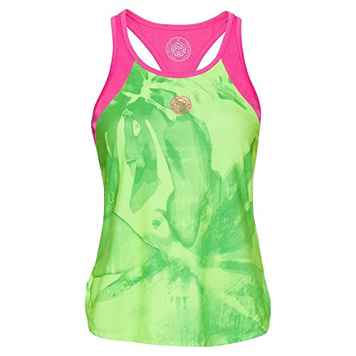 BIDI BADU Fleur Tech - Camiseta de Tirantes para Mujer, Mujer, Fleur Tech Tank, W334006201-NGNPK, Verde neón, Rosa, Small