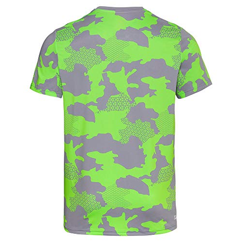 BIDI BADU Herren Tshirt-Nio Tech tee-Grey/Neon Green, GRÖßE: L Camiseta, Hombre, Gris/Verde, Large