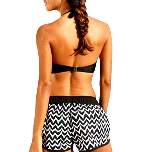 Bikini Mujer 2019 Push Up Logobeing, Conjuntos de Mujer Tankini Bikini de Dos Piezas con Pantalones Cortos deurf de Niño Trajes de Baño Brasileño (L,Negro)