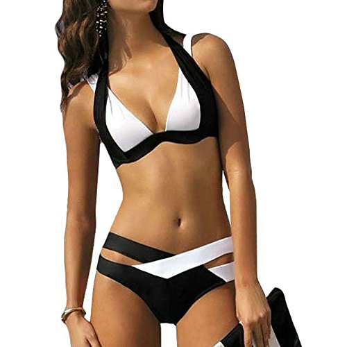 Bikini Mujer Push Up Lanskirt Costura de Color de Moda Bikini Conjunto de Ropa Interior Bragas Conjunto Bikini Elegante Trajes de BañO Mujer 2019 Dos Piezas BañO BañAdor