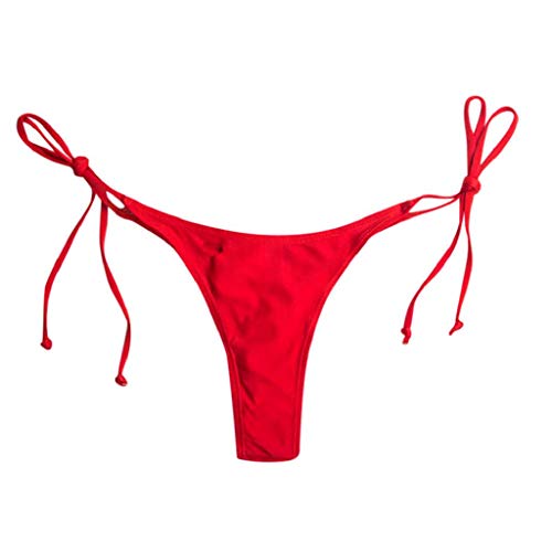 Bikini Tanga Mujer 2019 SHOBDW Sexy Bañador Mujer Playa de Verano Vendaje Color Sólido Traje de Baño Mujer Bañadores de Mujer(Rojo,M)