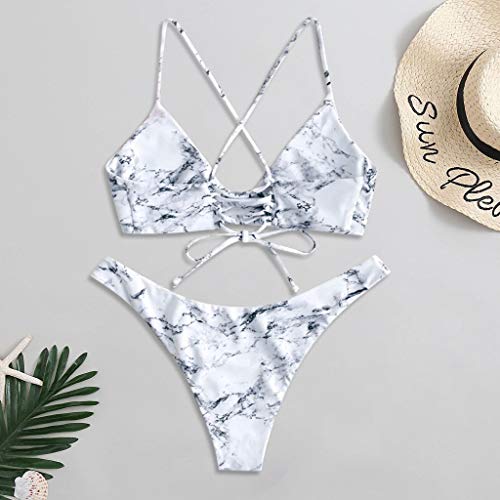 Bikinis Mujer 2020 Push Up Mujeres Sexy Estampado de Estrellas Tops de Bikini Trajes de Baño de Dos Piezas Acolchado BañAdores Tops y Braguitas Ropa de Playa riou