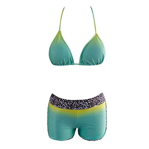 Bikinis Mujer Push Up 2019 con Estampado de Estilo étnico Sexy para Mujer Acolchadas Tankini Set Deportivo con Pantalones Cortos Bikini Traje de baño Ropa de Playa