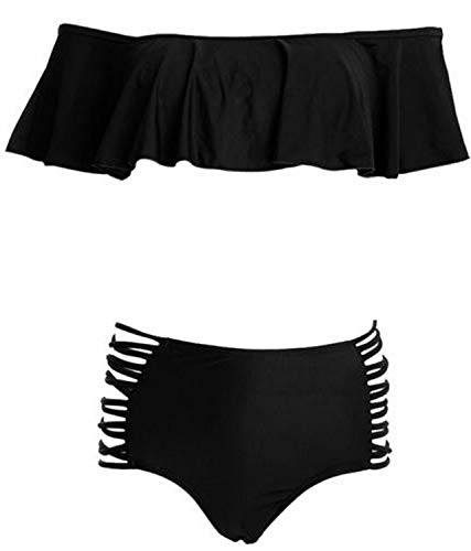 Bikinis Mujeres Strapless Ruffle Swimwear Push Up Retro Mujer Traje de baño Bikini Conjunto de playa Trajes de baño Bikini