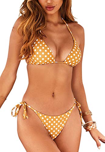 Bikinis para Mujer Push Up Trajes de Baño de Dos Piezas Triangular Acolchados Tops Brasileños Bañador con Relleno