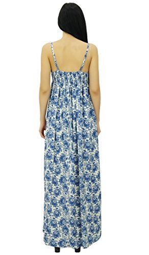 Bimba Vestido Maxi Floral de la Correa de Espagueti de Las Mujeres de la Playa del Verano del Desgaste Impreso Vestido de Tirantes