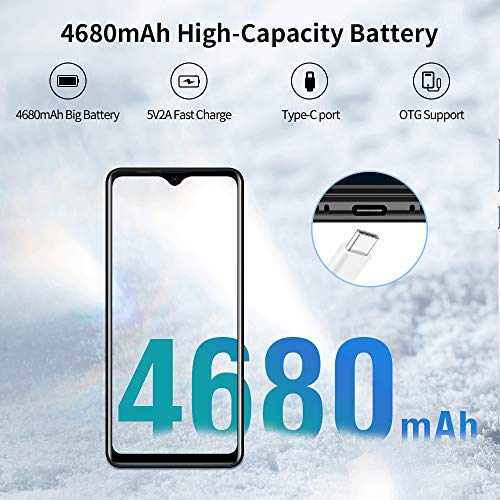 Blackview A80 Pro (2021) Teléfono Móvil Libre con Cámara Cuádruple 13MP, 6.49" HD+ Water-Drop Screen Smartphone Libre, 4GB+64GB, Batería 4680mAh, Octa-Core, Android 9, Dual Sim 4G/Face ID/GPS-Negro