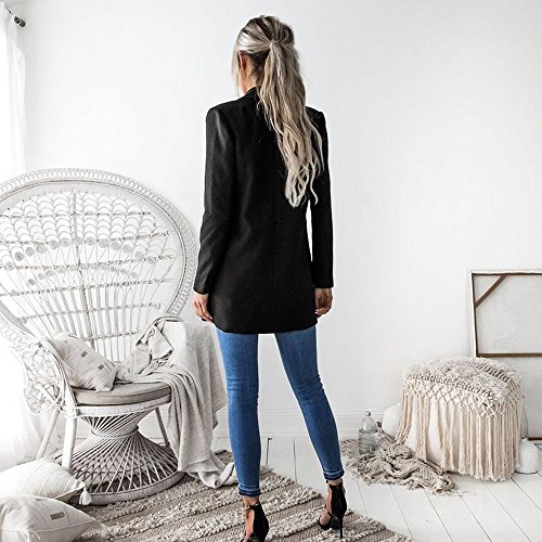 Blazer y Trajes de Oficina SUNNSEAN Chaquetas Largas Elegantes Blazer Mujer Mangas Larga Elegante Superior Oficina Traje de Chaqueta Outwear Casual Liso Abrigos Cardigan