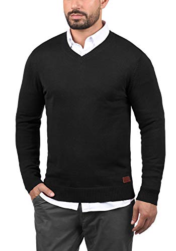 BLEND Lasse - Jerséis para Hombre, tamaño:XL;color:Black (70155)