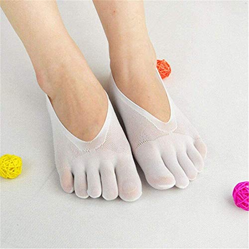 BLLOSSOMM 5 Piezas de Calcetines de Dedo Separados para Mujer, Medias Invisibles Finas de Verano de Boca Baja, cómodas y Transpirables, (5 Color)