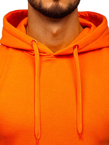 BOLF Hombre Sudadera Básica Unicolor Hoodie con Capucha J.Style 2009 Naranja M [1A1]