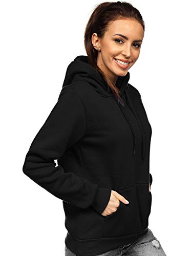 BOLF Mujer Sudadera con Capucha Cierre de Cremallera Estilo Deportivo J.Style W02 Negro L [A1A]