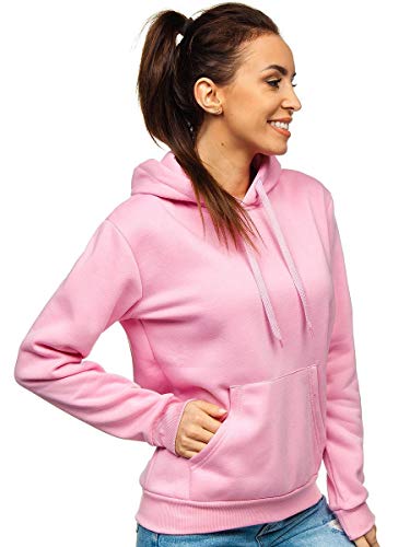 BOLF Mujer Sudadera con Capucha Cierre de Cremallera Estilo Deportivo J.Style W02 Rosa L [A1A]