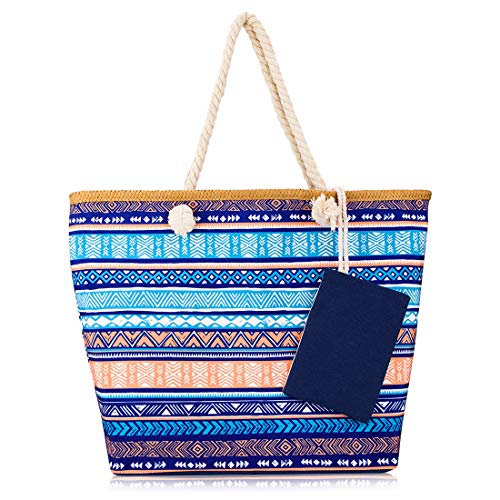 Bolso de Playa Grande Bolso Grande con Asa de Cuerda para Playa Bolsa de Playa para Mujer, Totalizador de Lona de Verano Shopper Bolsa de Hombro Estilo