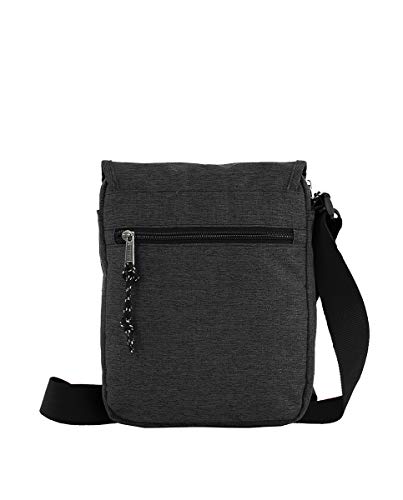 Bolso para Hombre Bolso Bandolera Coronel Tapiocca Casual con Solapa Bolsillos y Cremallera Denim 24 cm Negro