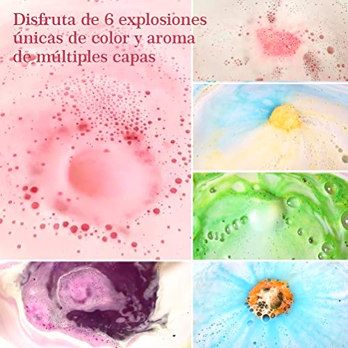 Bombas de Baño, Aofmee Bomba de Baño Set de Regalo, Sales de Baño Relajantes y Espuma, Bolas Baño Efervescentes, Regalo Cumpleaños Valentin dia de la Madre Navidad para Mujer Amigas Niños Esposas