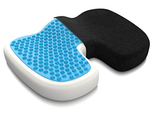 Bonmedico Cojín de Asiento Ortopédico con Gel, Cojín Espuma de Memoria para Alivio del Dolor de Coxis, Presión, Úlceras, etc. para el Coche, Oficina o Silla de Ruedas, Estándar