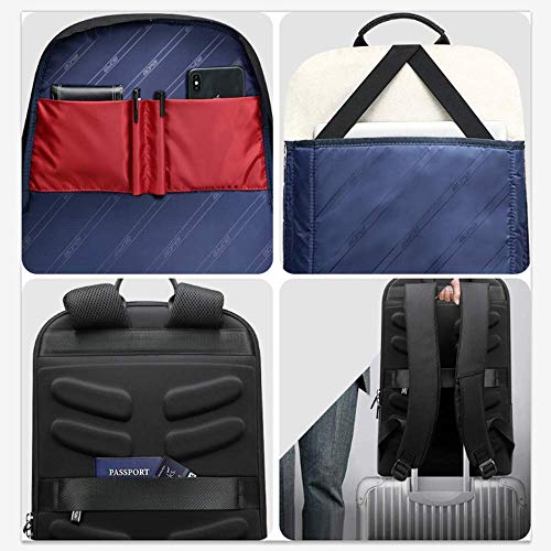 BOPAI Mochilas para Portatiles USB Mujer Mochilas Hombre Trabajo Mochila Portatil 15 Pulgadas Mochila Antirrobo Hombre Viaje de Negocios Impermeable, Negro