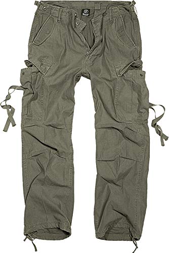 Brandit M65 Vintage Pantalón Cargo de Hombre - Oliva, 3XL