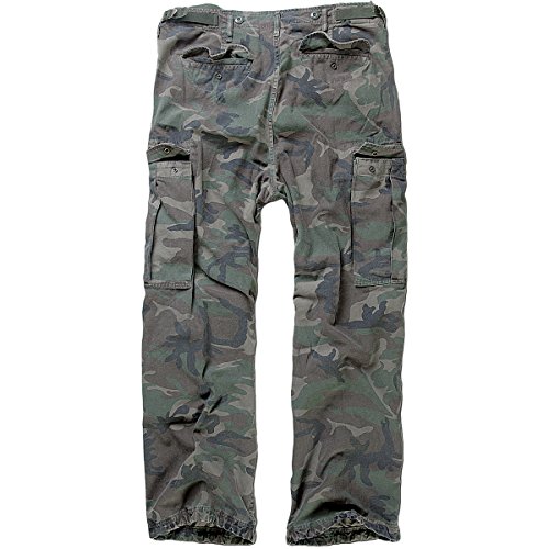 Brandit M65 Vintage Pantalón Cargo de Hombre - Woodland, XL