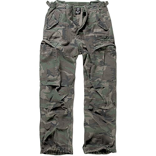 Brandit M65 Vintage Pantalón Cargo de Hombre - Woodland, XL