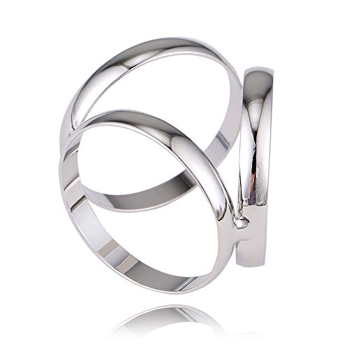 Bufandas Hebilla, Otoño E Invierno Bufanda Clip De Las Señoras Chal Anillo De Tres Anillos Bufanda Ornamento Niña Novia Señora Esposa De La Hija (Plata De Oro),Silver