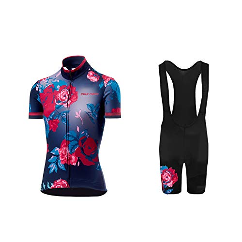 BurningBikewear Uglyfrog Manga Corta Maillot+Trägerhosen Cycling Anzüge Ciclismo De Mujer Verano Ropa De Triatlon Transpirables DXWZ05