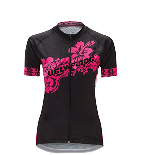 BurningBikewear Uglyfrog Ropa Maillot de Ciclismo Jerseys para los Mujer Manga Corta Traje Pants [opción:Tirante,3D Pad Cojín] MESQXF04