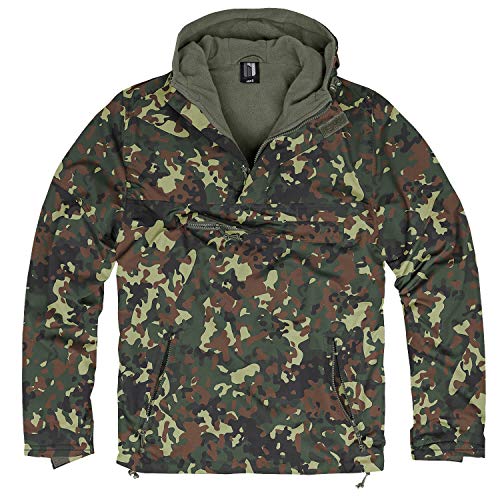 bw-online-shop Chaqueta cortavientos con capucha para hombre con forro polar camuflaje S