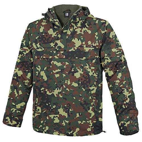 bw-online-shop Chaqueta cortavientos con capucha para hombre con forro polar camuflaje XXXL