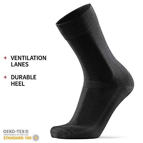 Calcetines de Bambú 6 Pares (Negro, EU 35-38)