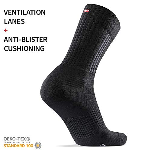 Calcetines Premium de Senderismo 2 pares (Negro, EU 43-47)