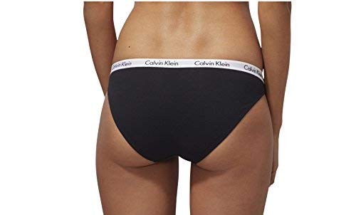 Calvin Klein 000QD3588E Braguita, Negro (Black/White/Black Wzb), M (Pack de 3) para Mujer