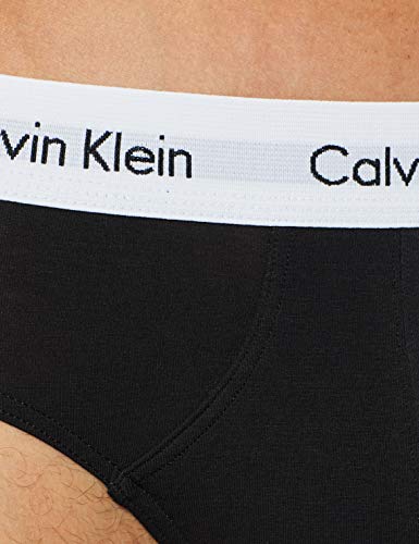 Calvin Klein 3P Hip Brief, Calzoncillos para Hombre (3 unidades), Negro (Black), Large