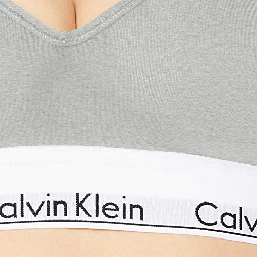 Calvin Klein Bralette – Modern Cotton Sujetador Deportivo, Grau (Grey Heather 020), M (89-94 cm) para Mujer