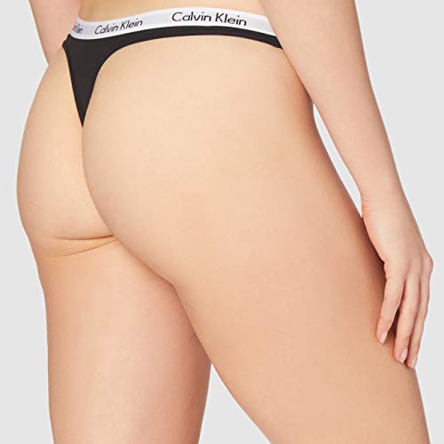 Calvin Klein Carousel-Thong Bragas, Negro (black 001), L para Mujer